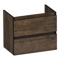 Brauer Joy Edge onderkast ondiep - greeploos - 2 lades - 1 uitsparing - 59x39cm - Grove