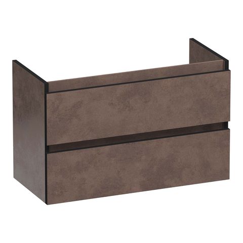 Brauer Joy Edge onderkast ondiep - greeploos - 2-lades - 1 uitsparingen - 80x39cm - Erosion