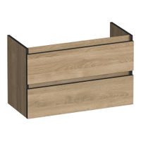 Brauer Joy Edge onderkast ondiep - greeploos - 2 lades - 1 uitsparing - 80x39cm - Sunlit