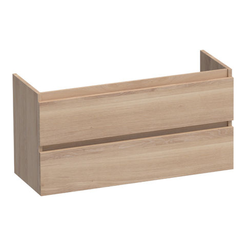 Brauer Joy onderkast ondiep - greeploos - 2-lades - 1 uitsparingen - 100x39cm - Eiken naturel