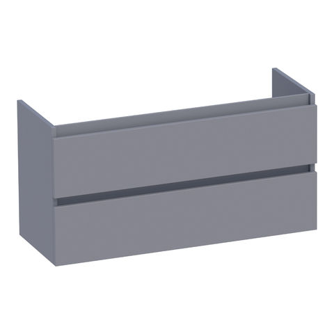 Brauer Joy onderkast ondiep - greeploos - 2-lades - 1 uitsparingen - 99x39cm - Mat grijs