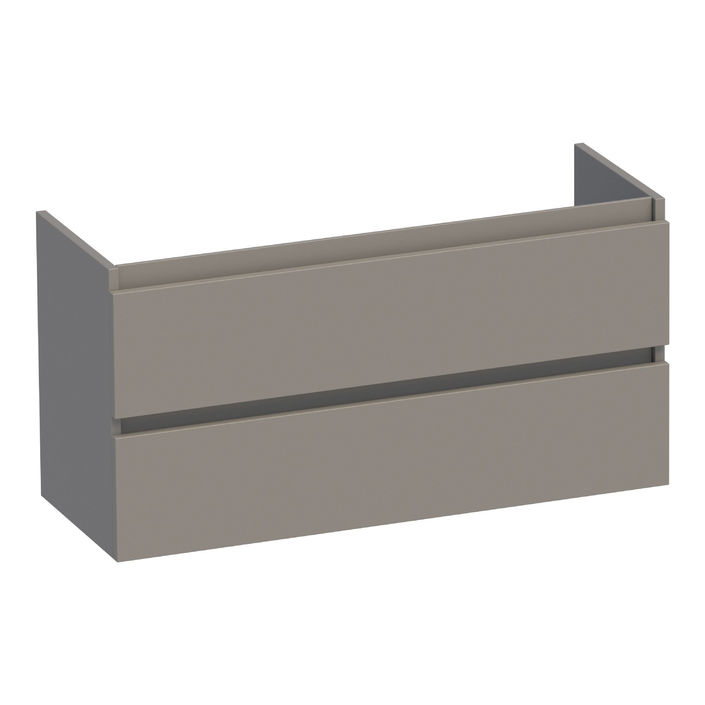 Brauer Joy onderkast ondiep - greeploos - 2-lades - 1 uitsparingen - 99x39cm - Mat taupe