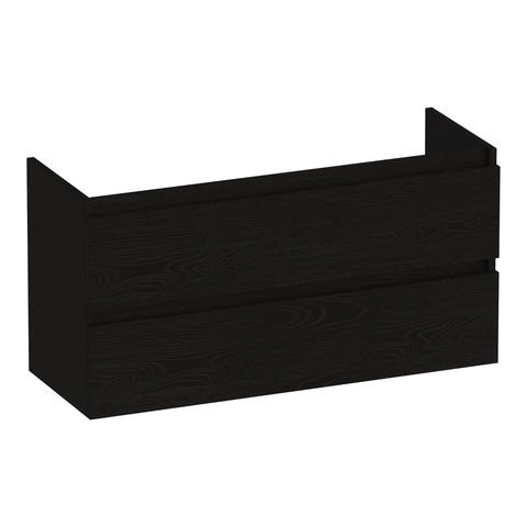 Brauer Joy onderkast ondiep - greeploos - 2-lades - 1 uitsparingen - 99x39cm - Timber Black
