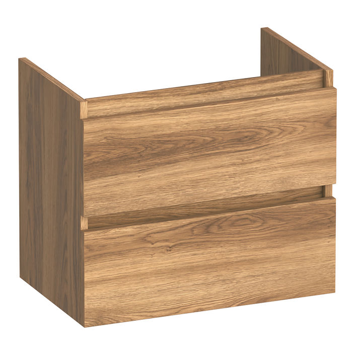 Brauer Joy onderkast ondiep - greeploos - 2-lades - 1 uitsparingen - 59x39cm - Honey