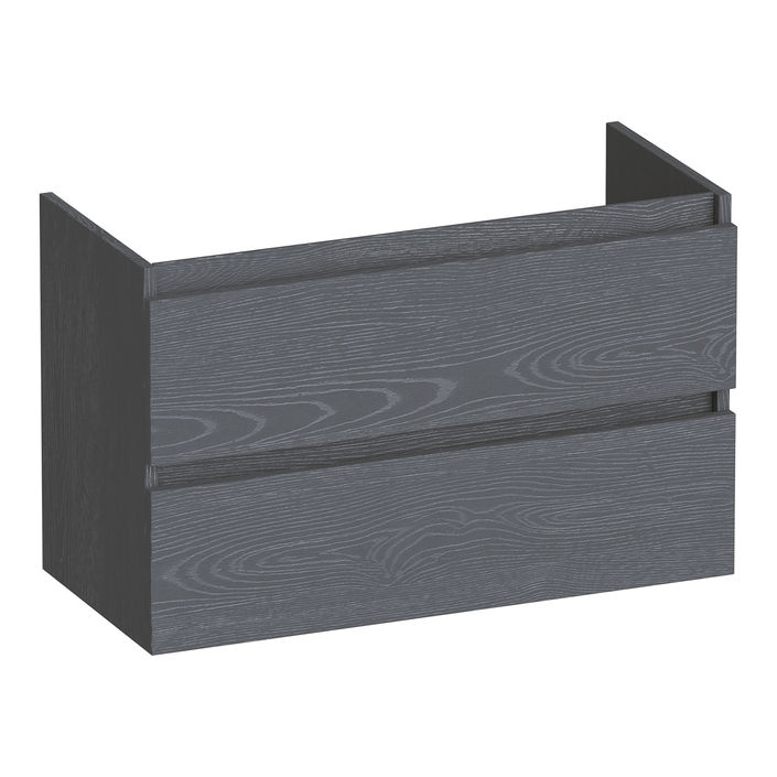 Brauer Joy onderkast ondiep - greeploos - 2-lades - 1 uitsparingen - 80x39cm - Timber Grey