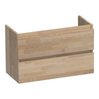 Brauer Joy onderkast ondiep - greeploos - 2-lades - 1 uitsparingen - 80x39cm - Massief eiken grijs