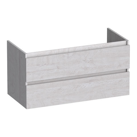 Brauer Joy Wavy onderkast - greeploos - 2-lades - 1 uitsparingen - 99x45,5cm - Forest Seashell