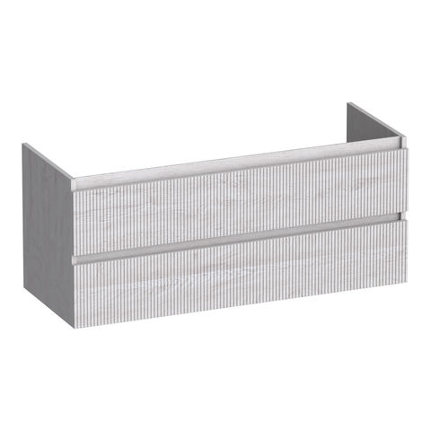 Brauer Joy Wavy onderkast - greeploos - 2-lades - 1 uitsparingen - 119x45,5cm - Forest Seashell