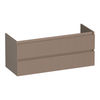 Brauer Joy Wavy onderkast - greeploos - 2-lades - 1 uitsparingen - 119x45,5cm - Mat mokka