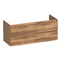Brauer Joy Wavy onderkast - greeploos - 2-lades - 2 uitsparingen - 2 uitsparingen - 119x45,5cm - Honey