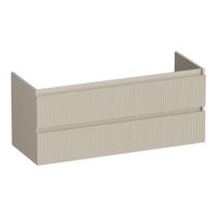 Brauer Joy Wavy onderkast - greeploos - 2-lades - 2 uitsparingen - 2 uitsparingen - 119x45,5cm - Mat beige
