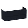 Brauer Joy Wavy onderkast - greeploos - 2-lades - 2 uitsparingen - 2 uitsparingen - 119x45,5cm - Mat zwart