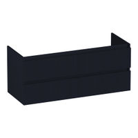 Brauer Joy Wavy onderkast - greeploos - 4-lades - 2 uitsparingen - 119x45,5cm - Mat zwart
