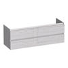 Brauer Joy Wavy onderkast - greeploos - 4 lades - 2 uitsparingen - 139x45,5cm - Forest Seashell