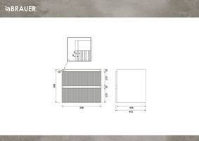 Brauer Joy Wavy onderkast - greeploos - 2 lades - 1 uitsparing - 59x45,5cm - Mat zwart