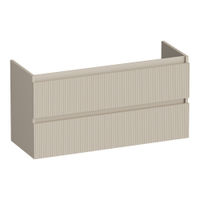 Brauer Joy Wavy onderkast ondiep - greeploos - 2-lades - 1 uitsparingen - 99x39cm - Mat beige