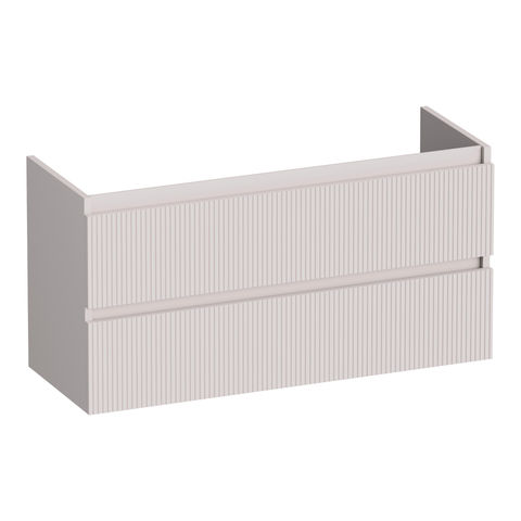 Brauer Joy Wavy onderkast ondiep - greeploos - 2-lades - 1 uitsparingen - 99x39cm - Mat zand