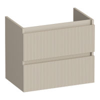 Brauer Joy Wavy onderkast ondiep - greeploos - 2-lades - 1 uitsparingen - 59x39cm - Mat beige