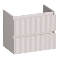 Brauer Joy Wavy onderkast ondiep - greeploos - 2 lades - 1 uitsparing - 59x39cm - Mat zand
