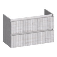 Brauer Joy Wavy onderkast ondiep - greeploos - 2-lades - 1 uitsparingen - 80x39cm - Forest Seashell