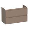 Brauer Joy Wavy onderkast ondiep - greeploos - 2-lades - 1 uitsparingen - 80x39cm - Mat mokka