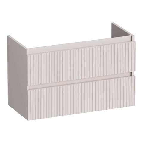 Brauer Joy Wavy onderkast ondiep - greeploos - 2-lades - 1 uitsparingen - 80x39cm - Mat zand