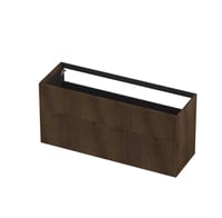 Ink onderkast 140x45cm - push to open - 2 lades - verticaal gefreesd - fineer chocolate