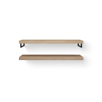 LoooX Wooden Base Shelf Duo wastafelblad 140cm massief eiken - old grey