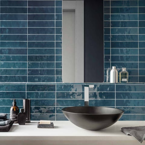 Gazzini Colorart wandtegel 6x24cm - gloss blue