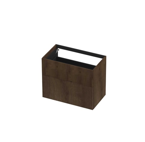 Ink onderkast 80x45cm - push to open - 2 lades - verticaal gefreesd - fineer chocolate