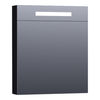 Brauer Promise Deluxe spiegelkast 60x70cm LED verlichting boven - mat zwart - rechtsdraaiend