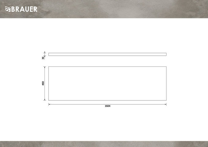 Brauer Ocean Edge topblad 160x46cm MFCPlus - Chateau (36 mm)