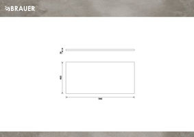 Brauer Ocean Slim topblad 100x46cm MDF - Hoogglans Wit (18 mm)