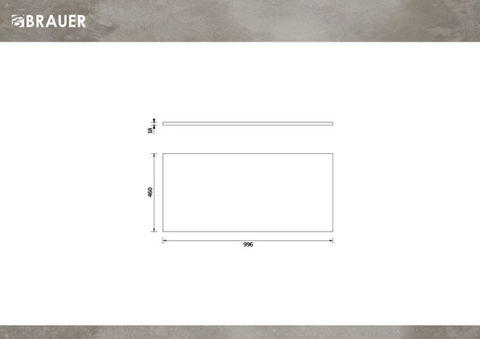 Brauer Ocean Slim topblad 100x46cm MDF - Hoogglans Wit (18 mm)
