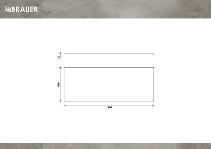 Brauer Ocean Slim topblad 120x46cm MFC - Forest Wheat (18 mm)