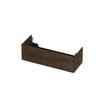 Ink onderkast 120x45cm - push to open - 1 lade - horizontaal gefreesd - fineer chocolate