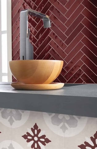 Gazzini Colorart wandtegel 6x24cm - gloss burgundy