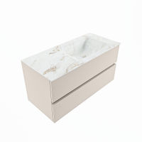 Mondiaz Vica Dlux badmeubel 100cm Linen - Cloud wastafel Frappe rechts - zonder kraangat