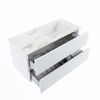 Mondiaz Vica Dlux badmeubel 100cm Talc - Cloud wastafel Frappe rechts - zonder kraangat