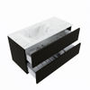 Mondiaz Vica Dlux badmeubel 100cm Urban - Cloud wastafel Opalo links - zonder kraangat