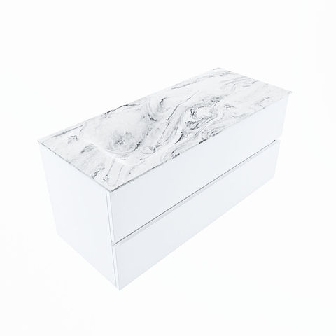 Mondiaz Vica Dlux badmeubel 110cm Talc - Cloud wastafel Glace links - zonder kraangat