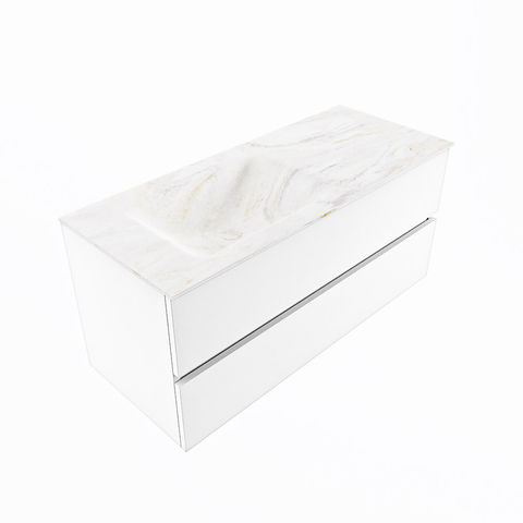 Mondiaz Vica Dlux badmeubel 110cm Talc - Cloud wastafel Ostra links - met 1 kraangat