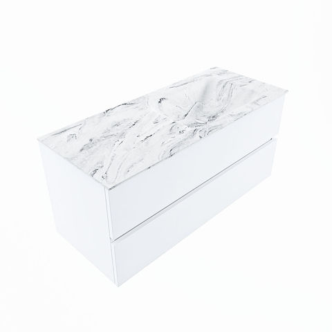 Mondiaz Vica Dlux badmeubel 110cm Talc - Cloud wastafel Glace rechts - zonder kraangat