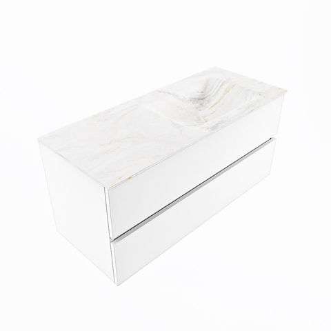 Mondiaz Vica Dlux badmeubel 110cm Talc - Cloud wastafel Ostra rechts - zonder kraangat