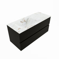 Mondiaz Vica Dlux badmeubel 110cm Urban - Cloud wastafel Frappe links - zonder kraangat