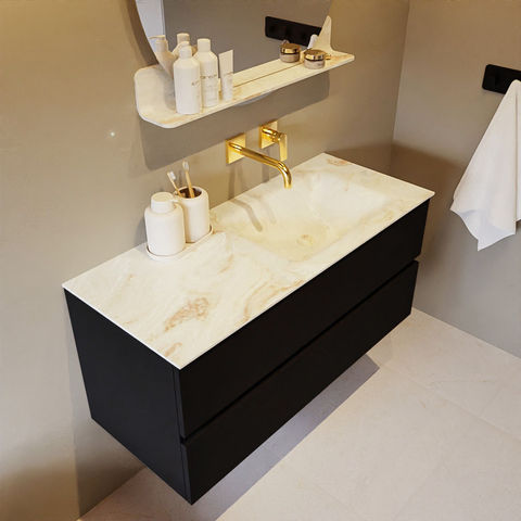 Mondiaz Vica Dlux badmeubel 110cm Urban - Cloud wastafel Frappe rechts - zonder kraangat