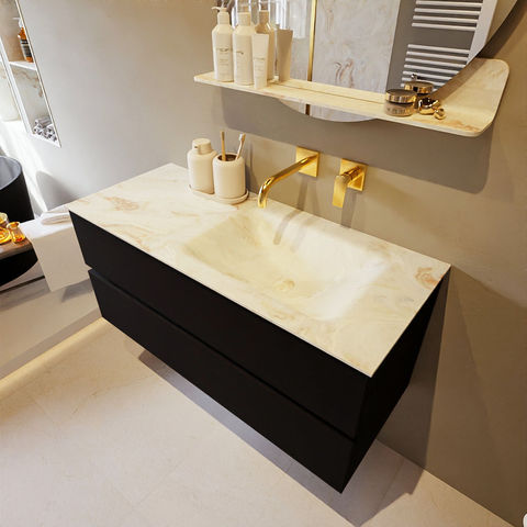 Mondiaz Vica Dlux badmeubel 110cm Urban - Cloud wastafel Frappe rechts - zonder kraangat