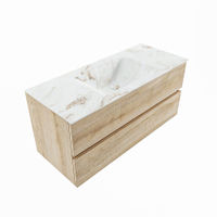 Mondiaz Vica Dlux badmeubel 110cm Washed Oak - Cloud wastafel Frappe midden - met 1 kraangat