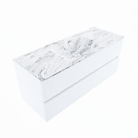 Mondiaz Vica Dlux badmeubel 120cm Talc - Cloud wastafel Glace midden - zonder kraangat