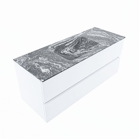 Mondiaz Vica Dlux badmeubel 120cm Talc - Cloud wastafel Lava midden - met 1 kraangat